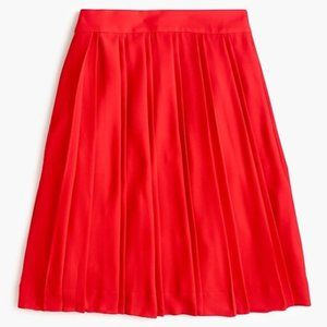 J. Crew Double Pleated Midi Skirt in Bright Cerise